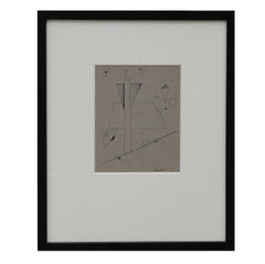 Vintage Geometric Abstract Ink Minimal Drawing