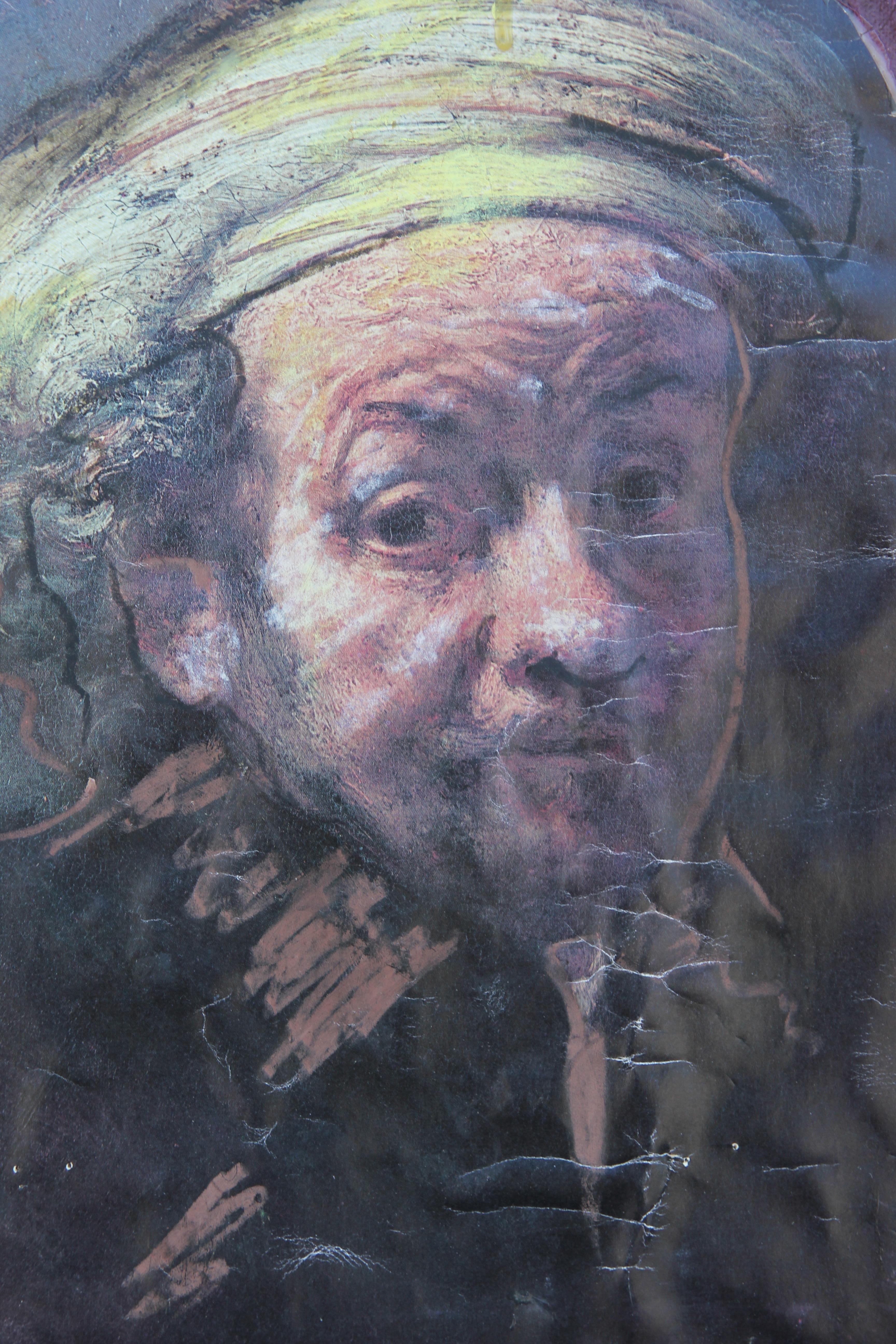 Contemporary Abstract Rembrandt Portrait  - Painting by David McGee