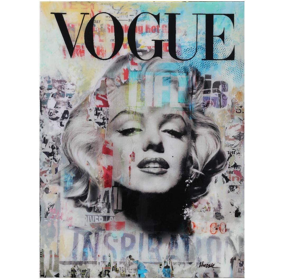 Vogue - Marilyn Monroe - Collage contemporain en techniques mixtes - Mixed Media Art de Jim Hudek