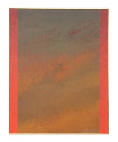 "Kagbeni" Modern Large Orange and Red Colorfield Abstract Painting