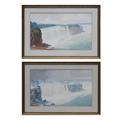 Niagra Falls Spring and Winter Watercolor Landscapes