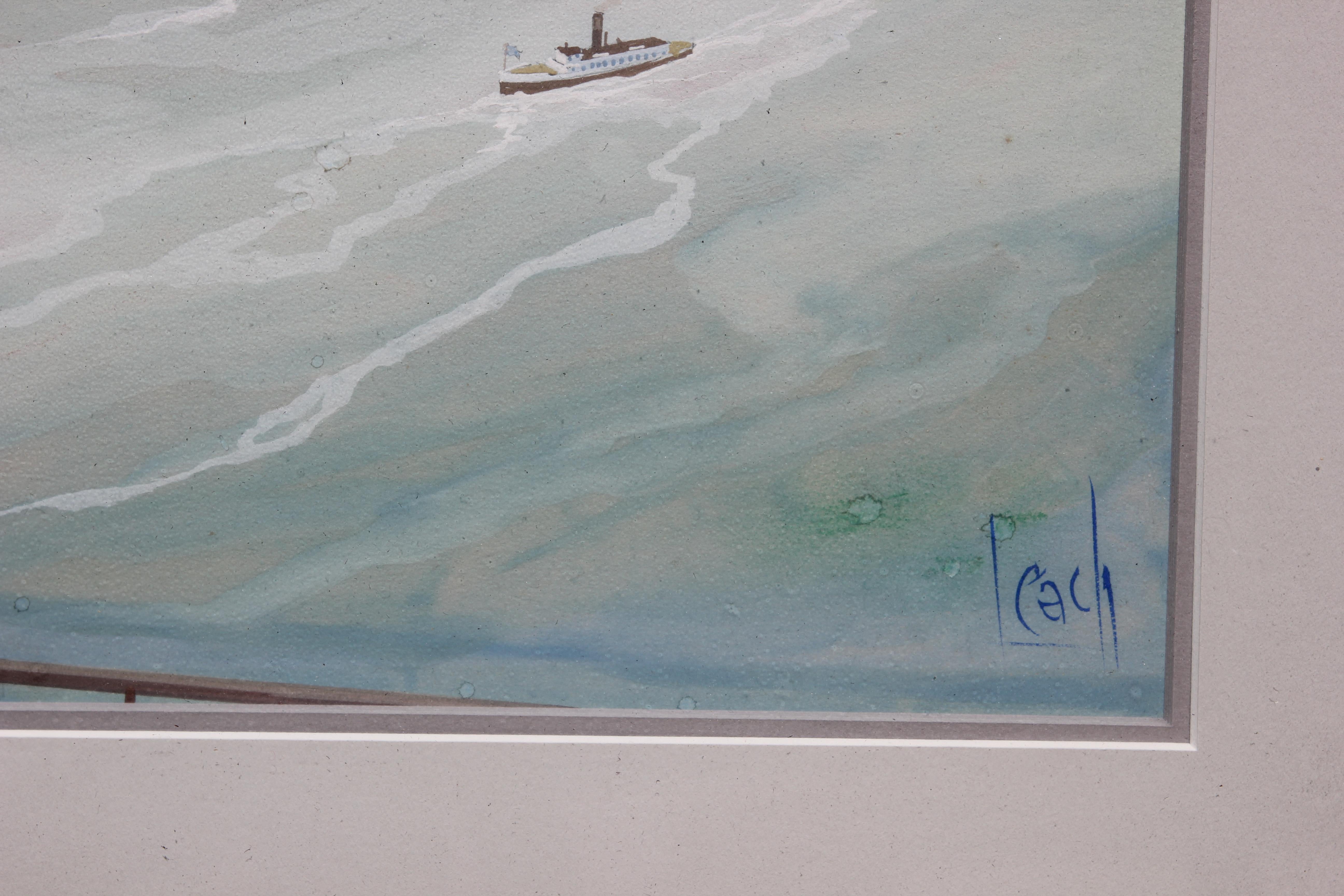Aquarelle originale représentant les chutes de Niagra en hiver et au printemps. La paire de tableaux est signée par l'artiste dans le coin inférieur. Les tableaux ont des cadres dorés assortis avec des matelas blancs.
Dimensions sans cadre : H 18 in