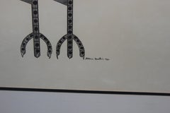 Modern Geometric Ink Drawing of a Rooster