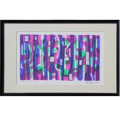 ""Bulbs Growing" Moderne abstrakte geometrische Serigraphie, Auflage 9 von 15