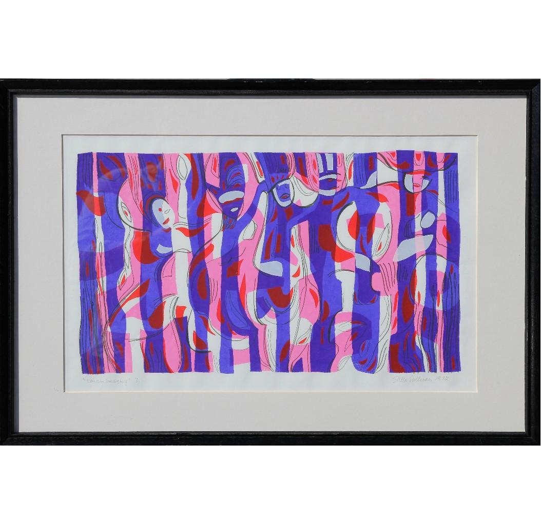 "Dancers Emerging" Modern Geometric Abstract Serigraph Edition 1 of 11 - Print by Stella Sullivan