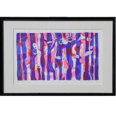 "Dancers Emerging" Modern Geometric Abstract Serigraph Edition 1 of 11