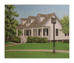 "Sam Houston Park House" Naturalistic Architectural Landscape Painting