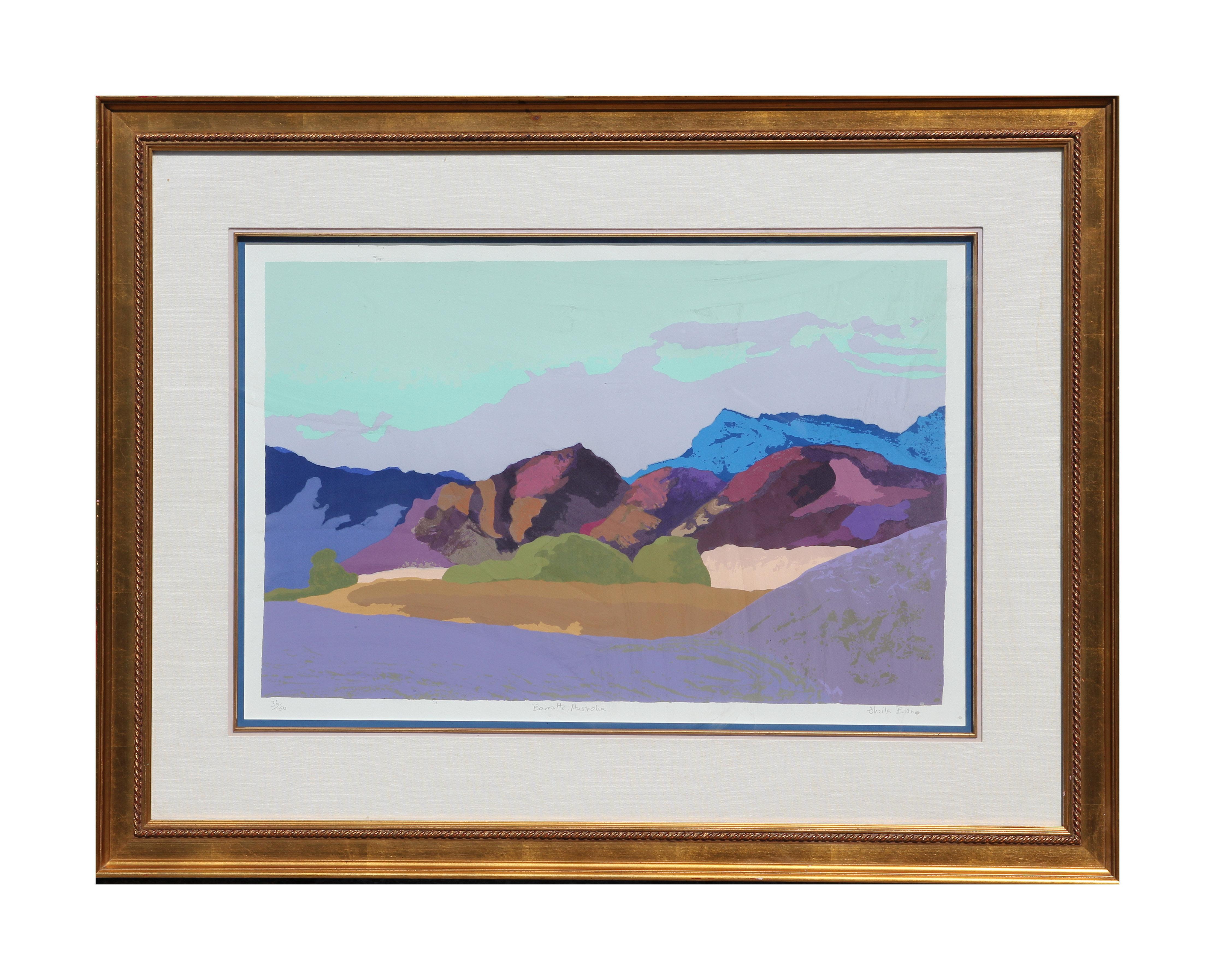 Shelia Bion Abstract Painting - "Barretta, Australia" Colorful Impressionist Desert Landscape Edition 36 of 150