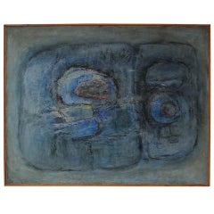 Blue Organic Large Expressionist Abstract Painting