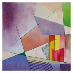 Modern Large Colorful Geometric Abstract Painting