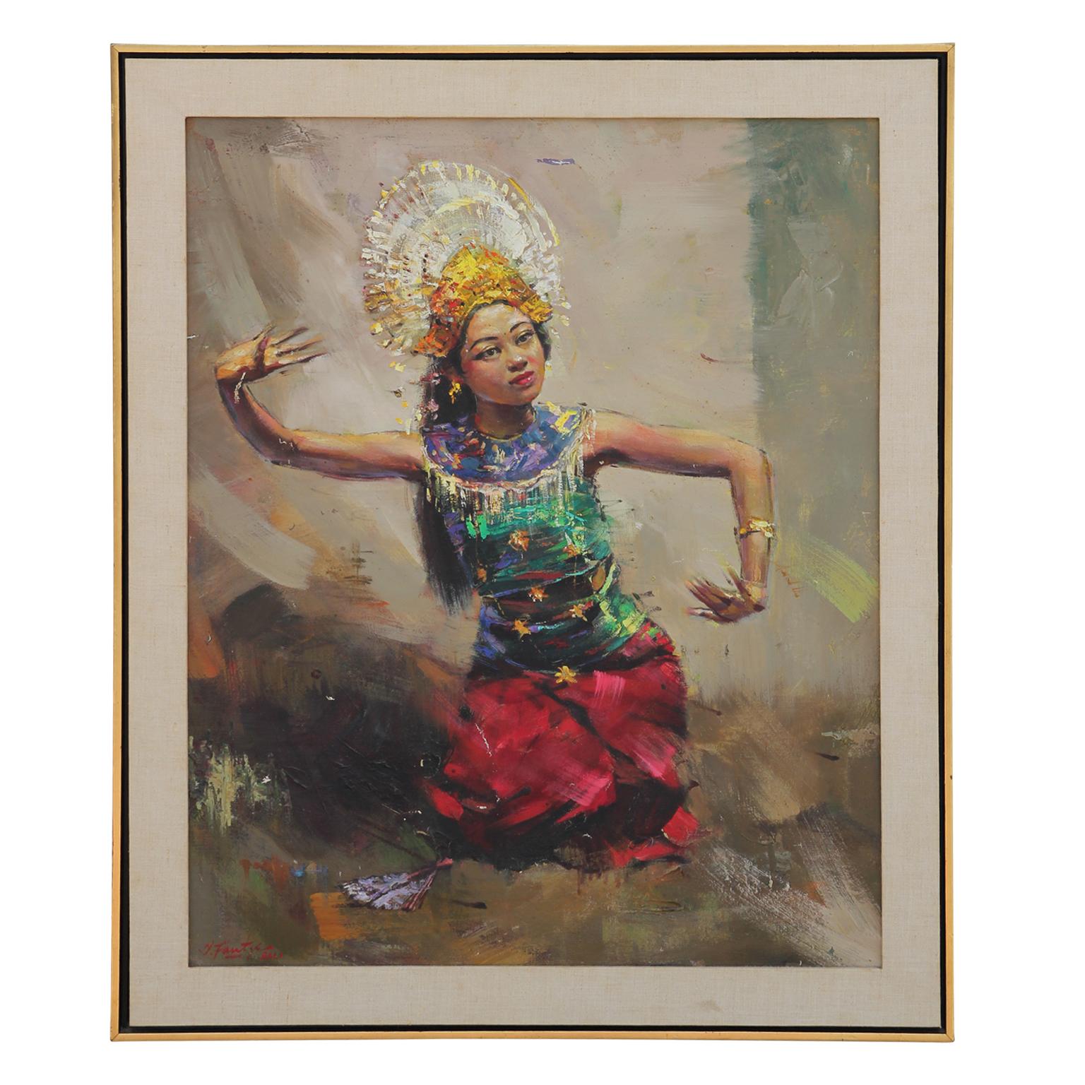Figurative Painting I Fantje - Peinture figurative impressionniste Bali