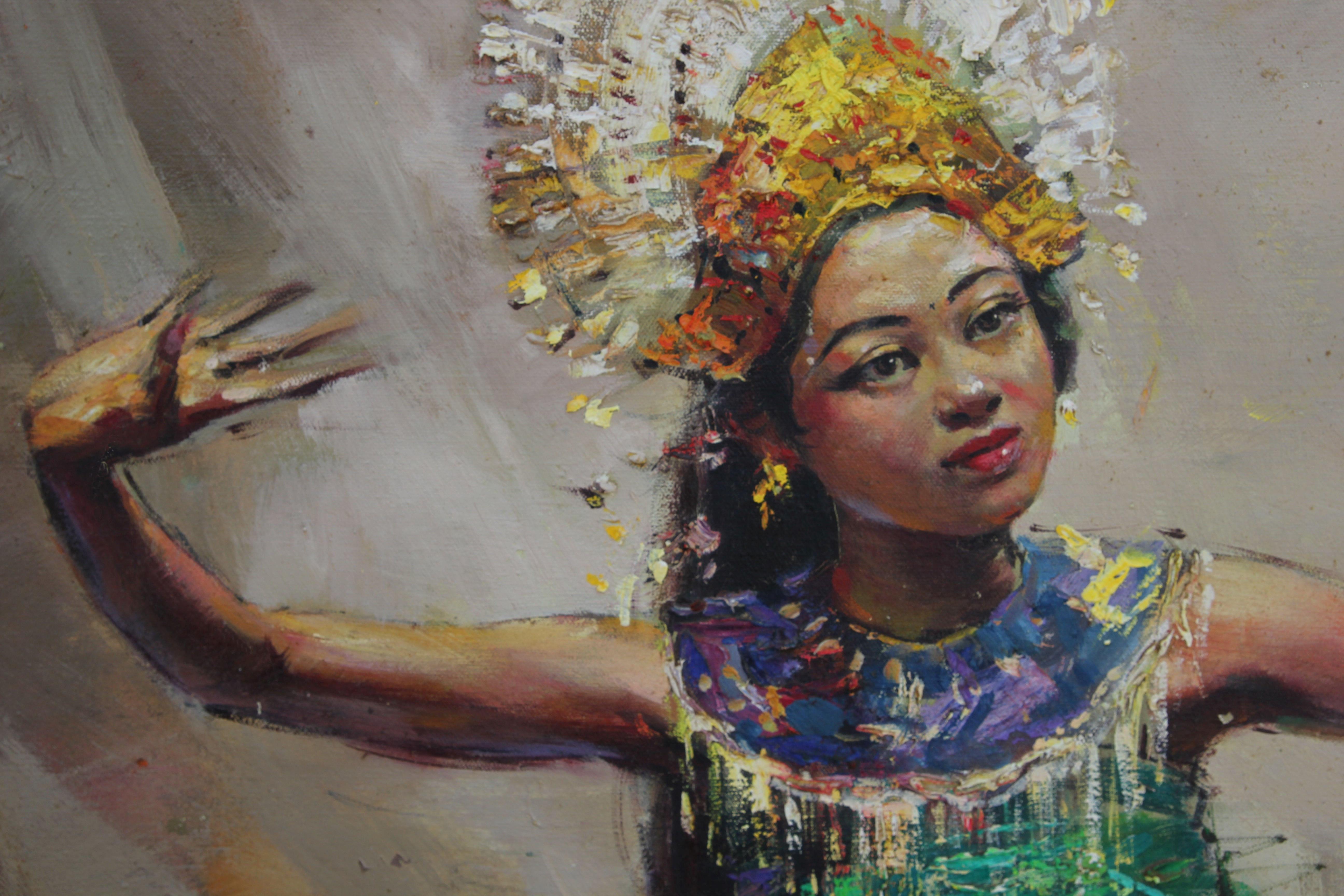 Peinture figurative impressionniste Bali - Painting de I Fantje