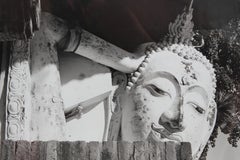 "Reclining Buddha" Ayutthaya, Thailand Black and White Photograph.