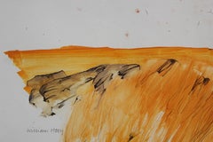 Untitled Orange Tonal Watercolor Landscape