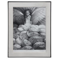 "Angel in the Potato Field" (Angel dans le champ de pommes de terre) - Épreuve d'artiste figurative abstraite