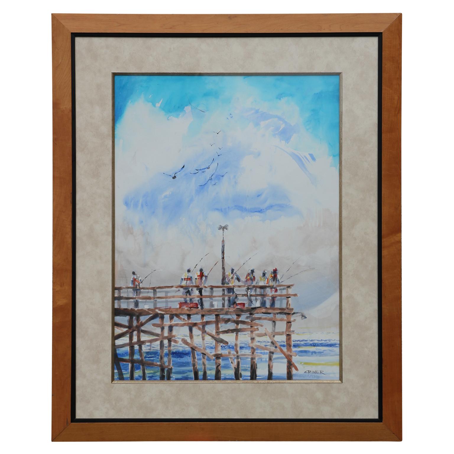 Charles Criner  Landscape Painting – ""Troutwolken"" Aquarell Impressionistische Landschaftsmalerei