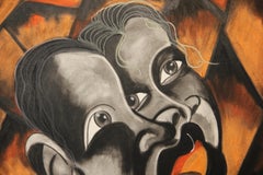 Surrealist Orange Tonal Abstract Portrait