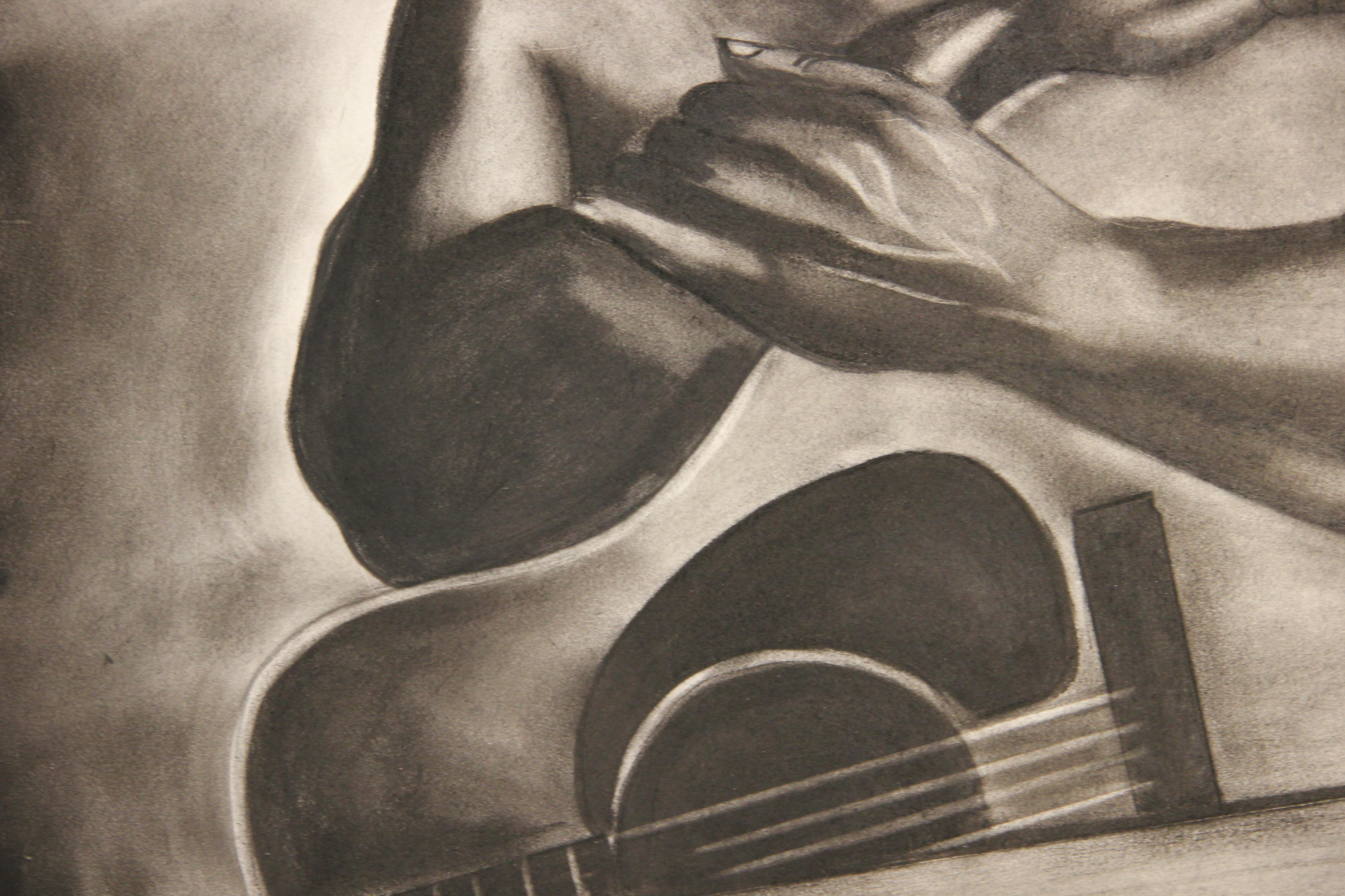 Naturalistisches Porträt eines Musikers ohne Titel – Art von Stanley Clark