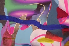 "Blue Bodies" Large Abstract Contemporary Blue and Pink Figurative Painting