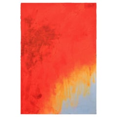 "Orange Monochrome 4" Large Expressionist Impasto Painting