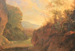 Sublime Sunset Over a Mountainous Landscape Painting