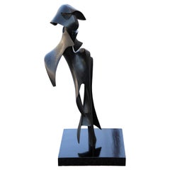 "Black Knight" Abstract Figurative Bronze Sculpture