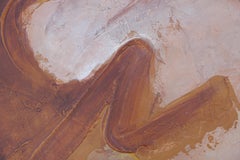 Brown and White Earth Toned Modern Organic Abstract Landscape Oil Painting