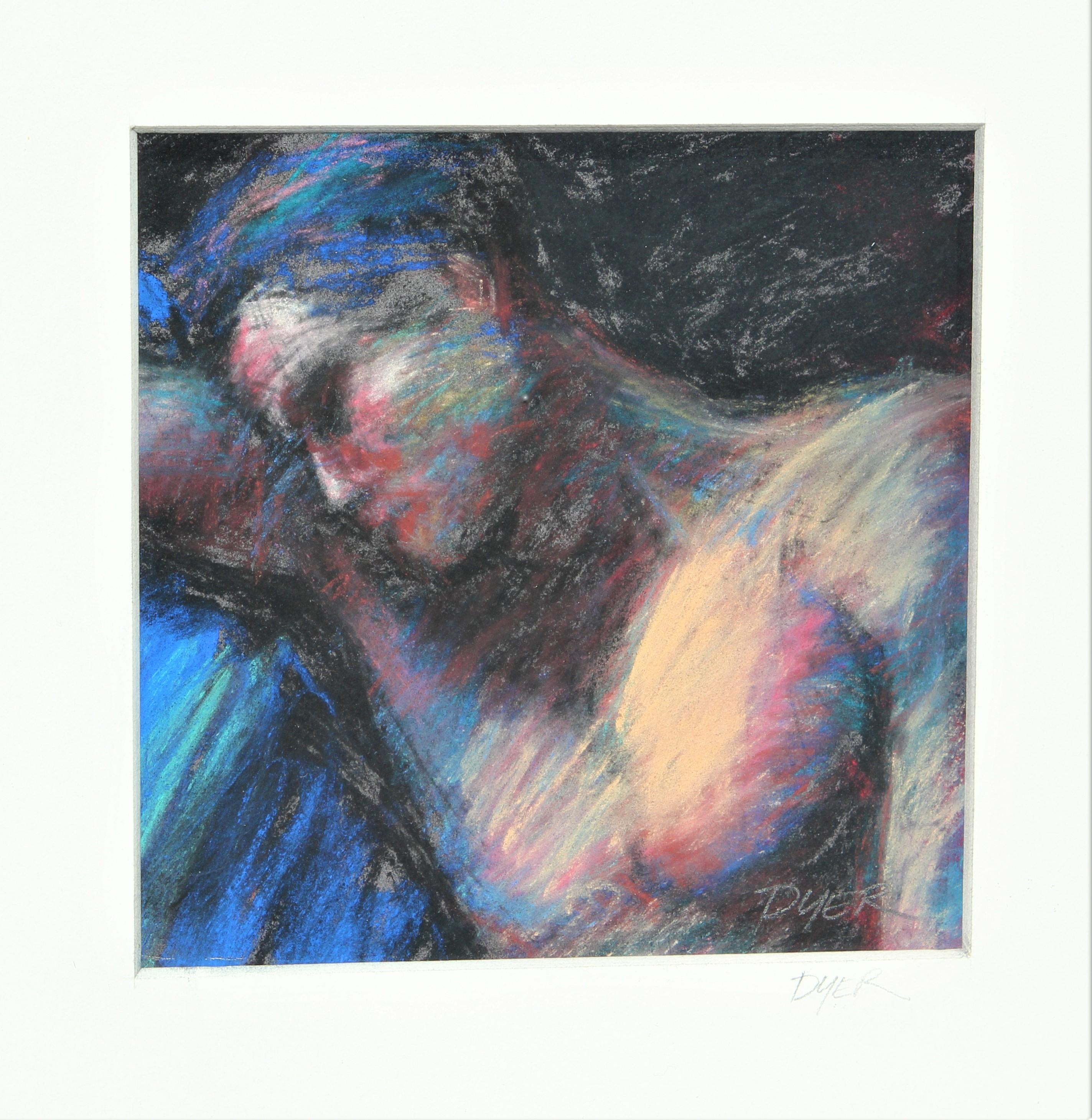 Small Abstract Figurative Nude Female Pastel  - Art by Margaret Dyer 
