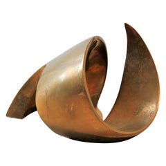 Vintage Abstract Swirling Bronze Sculpture