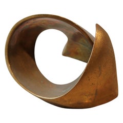 Abstract Swirling Bronze Sculpture