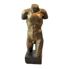 Classical Greco Roman Style Nude Male Torso Sculpture