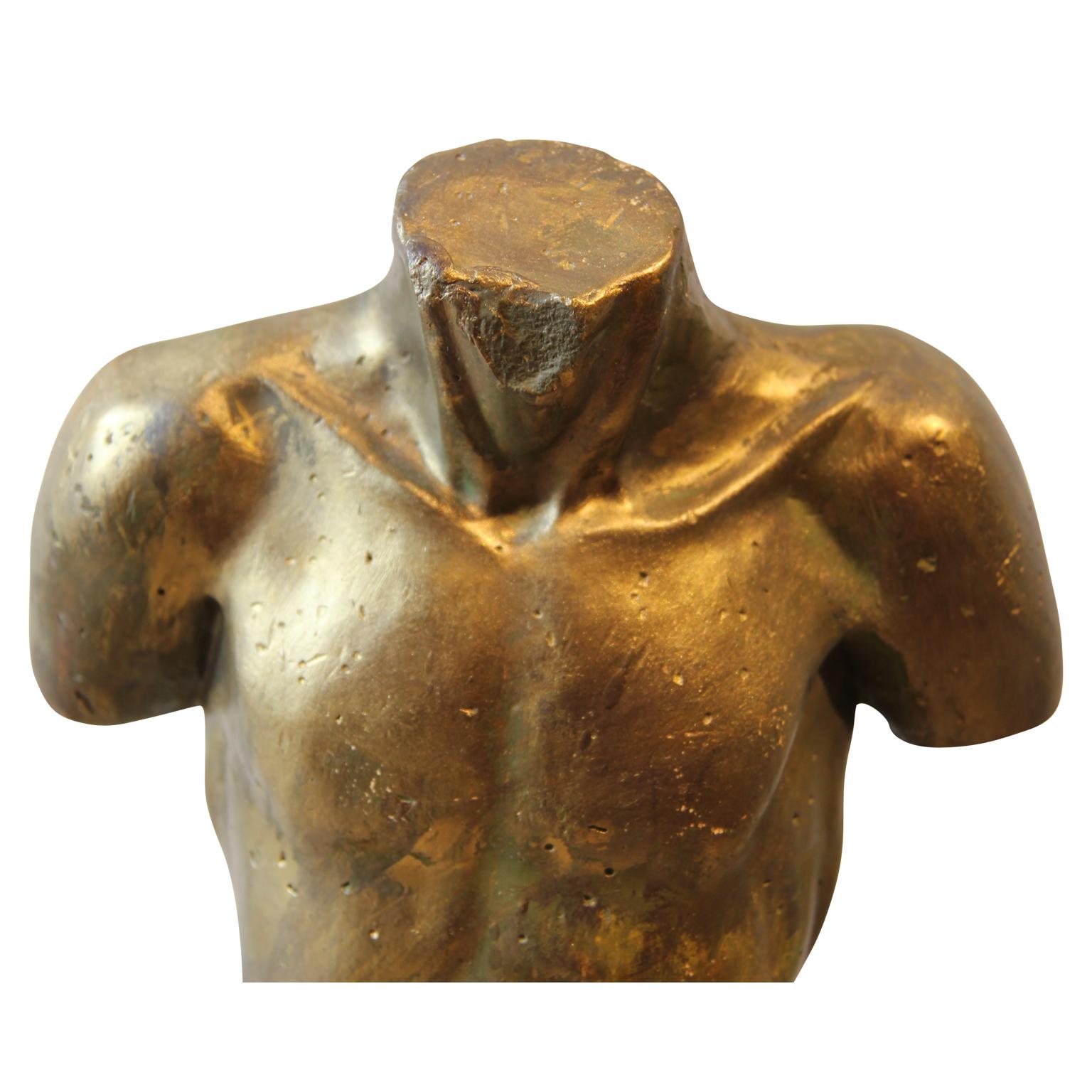 Beautiful nude male torso sculpture made in the classical Greco Roman style. The sculpture was created by W. R. Stevenson and consists of a plaster body and base. 

Artist Biography: William Robert Stevenson was born in 20 May 1925 in Eugene,