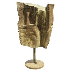 Large Brutalist Abstract Bronze Sculpture