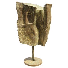 Large Brutalist Abstract Bronze Sculpture 