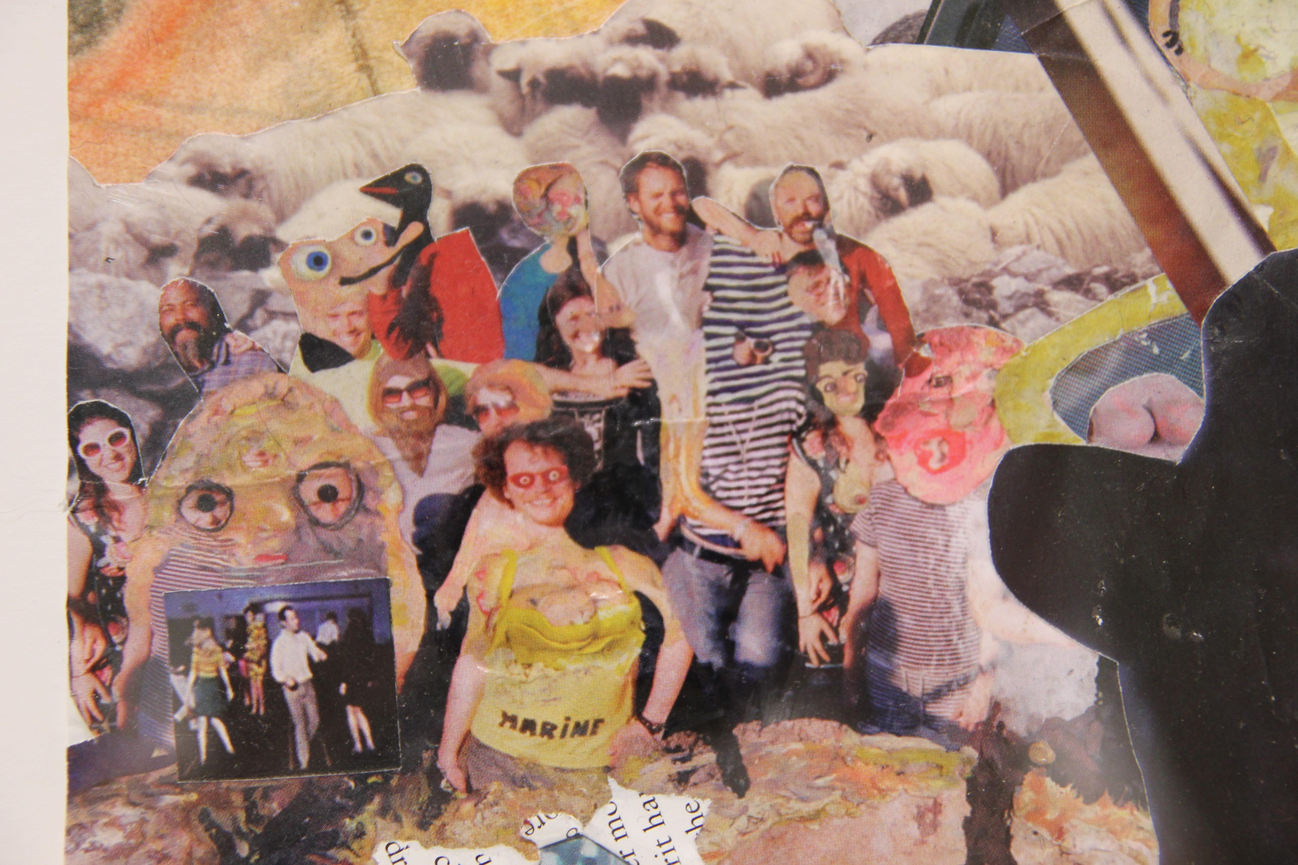 Collage figurativo astratto contemporaneo 