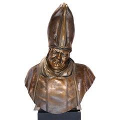 “The Cardinal” Large Catholic Christian Priest Bronze Bust Sculpture