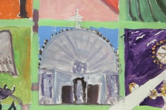 "San Miguel De Allende" Abstract Colorful Church and City Landscape Painting