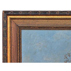 "A Winter Day in Norway" Long Horizontal Snowy Pastoral Landscape Oil Painting