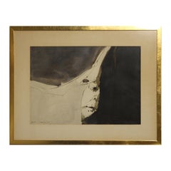 Untitled Abstract Black and White Watercolor Portrait of a Hidden Face