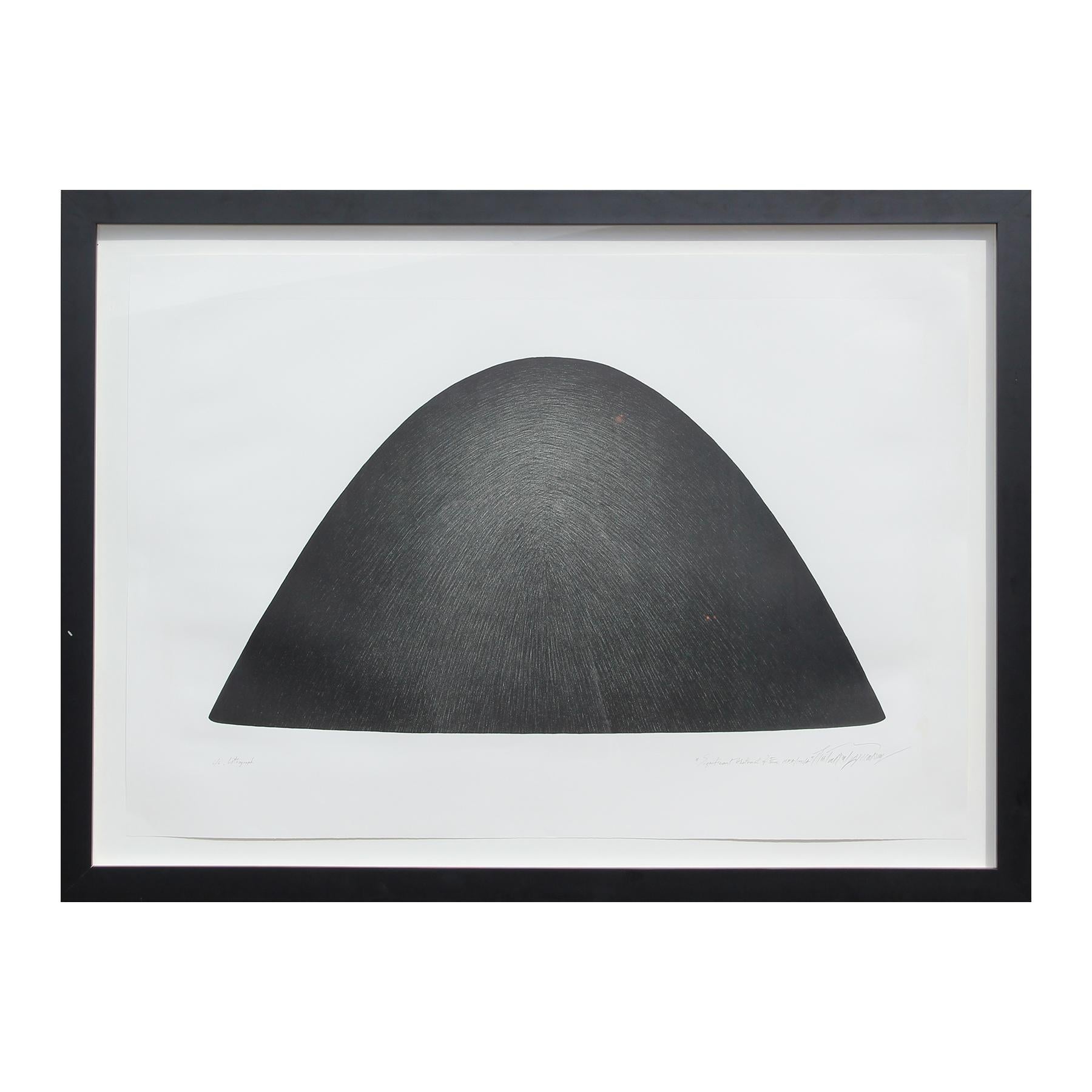 Phatyos Buddhacharoen Abstract Print - “Significant Abstract of Form M.F.A./92/A” Large Black Abstract Lithograph