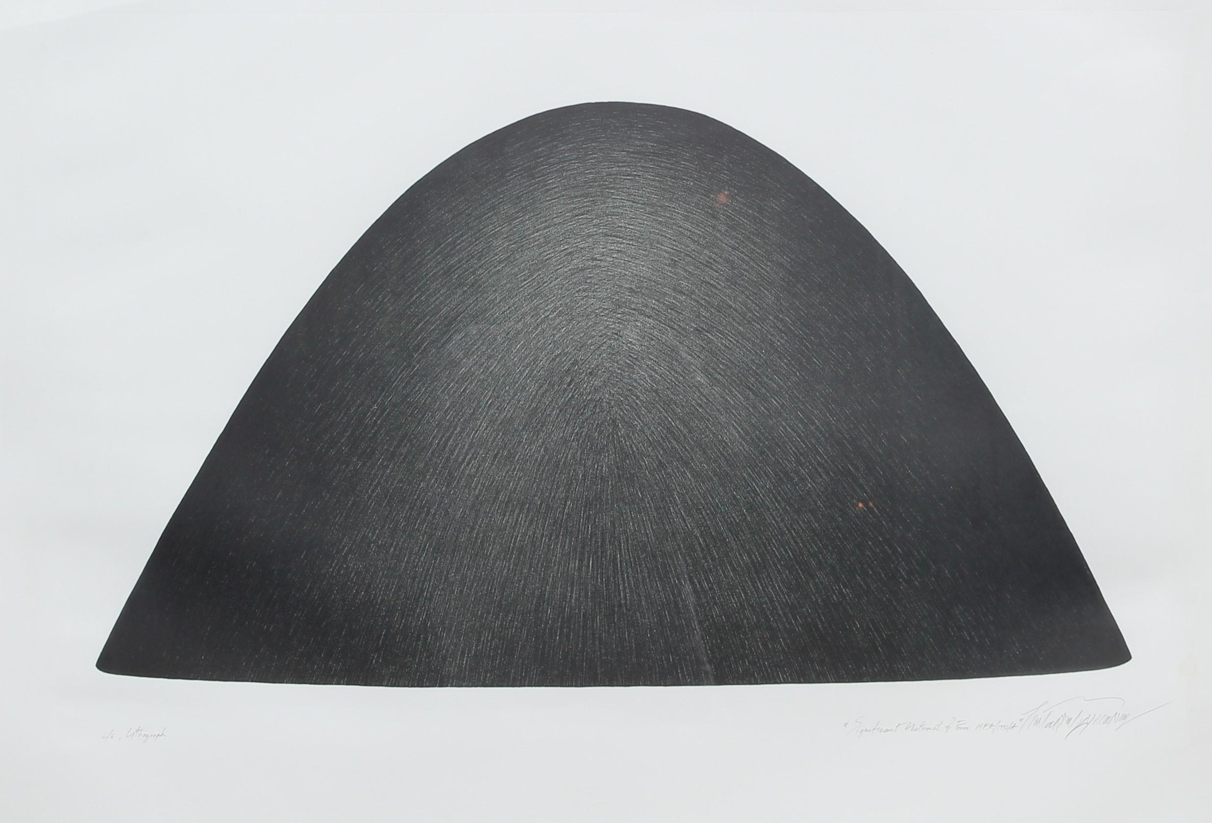 “Significant Abstract of Form M.F.A./92/A” Large Black Abstract Lithograph - Print by Phatyos Buddhacharoen