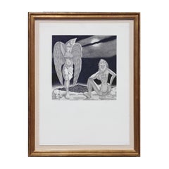 “Noches de la Frontera” Graphite & Charcoal Figurative Abstract Drawing on Paper