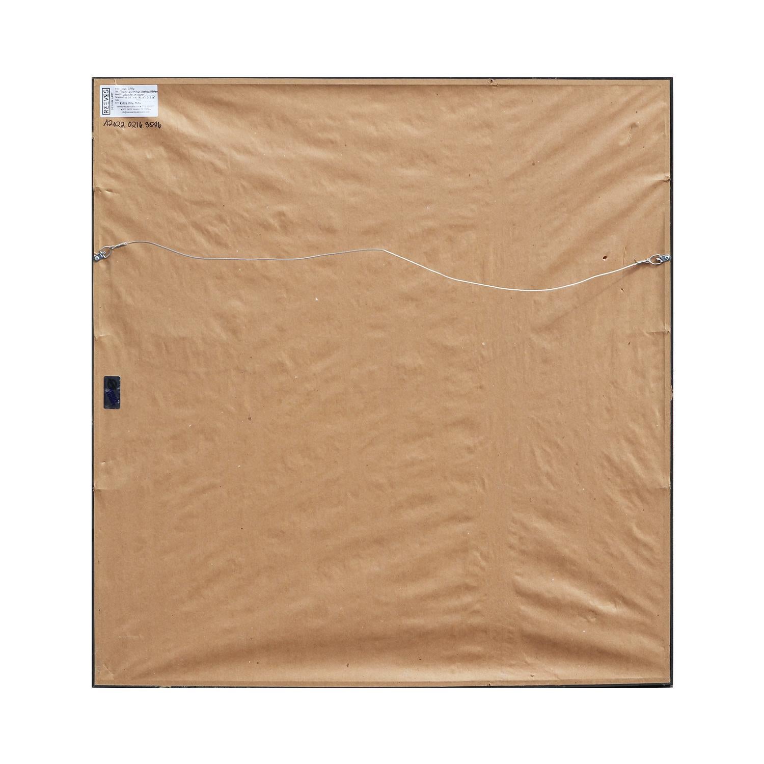 Moderne Orange, Brown, Gelb und Schwarz Geometrische abstrakte Muster Malerei im Angebot 9