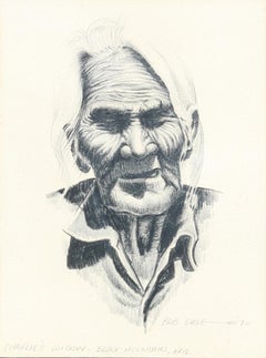 "Charlie's Widow- Black Mountain, Ariz." Realistic Portrait Pencil Drawing