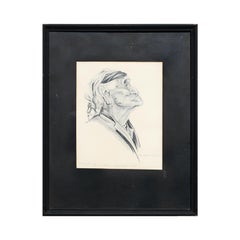 "Hosteen Nex- Navajo Mountain, Ariz." Realistic Profile Portrait Pencil Drawing