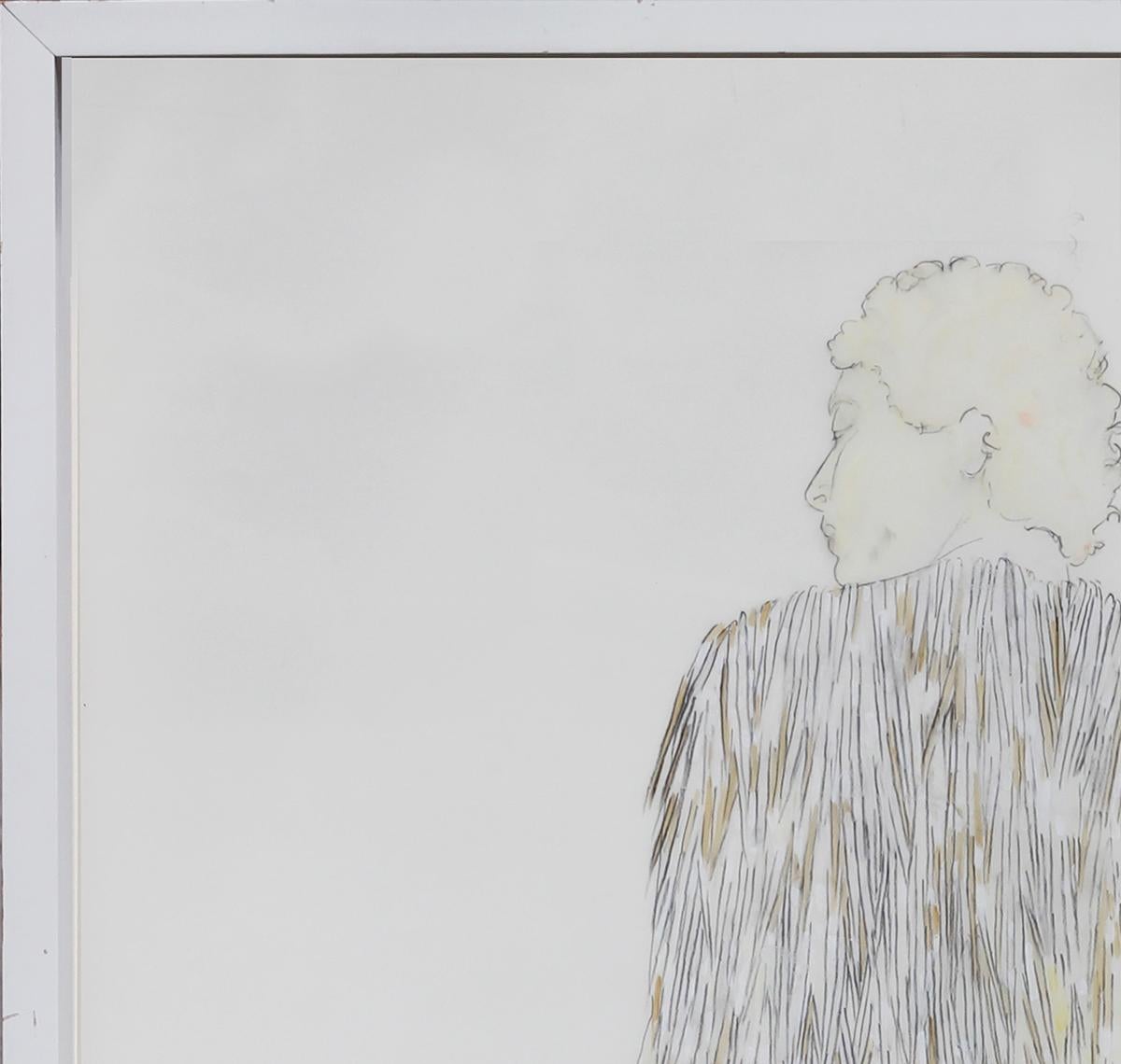 Abstraktes, minimalistisches Porträt eines Mannes „Porcupine Quill Jacke“ im Angebot 1
