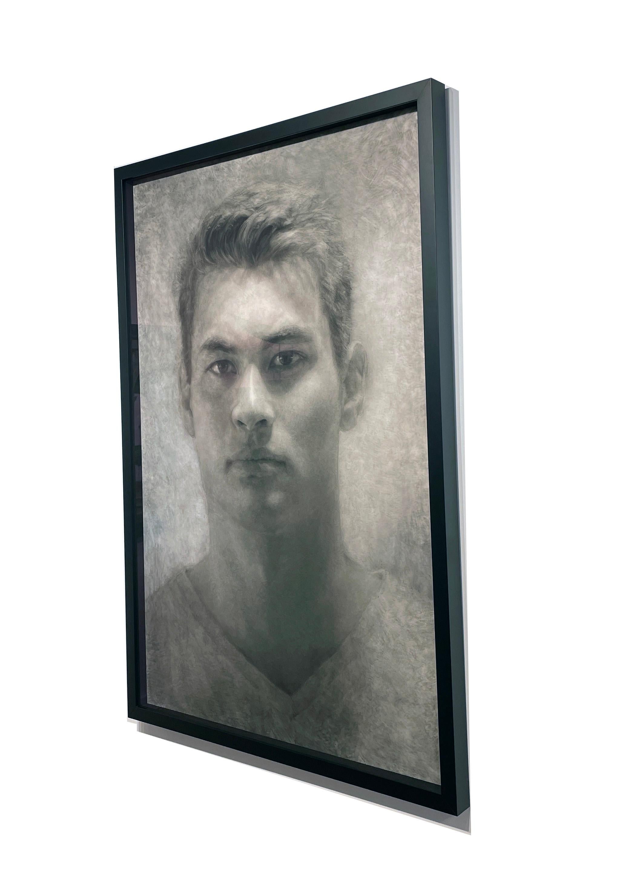 Ritratto di Matt Latham - Ritratto in grande scala, carboncino originale su Mylar 4
