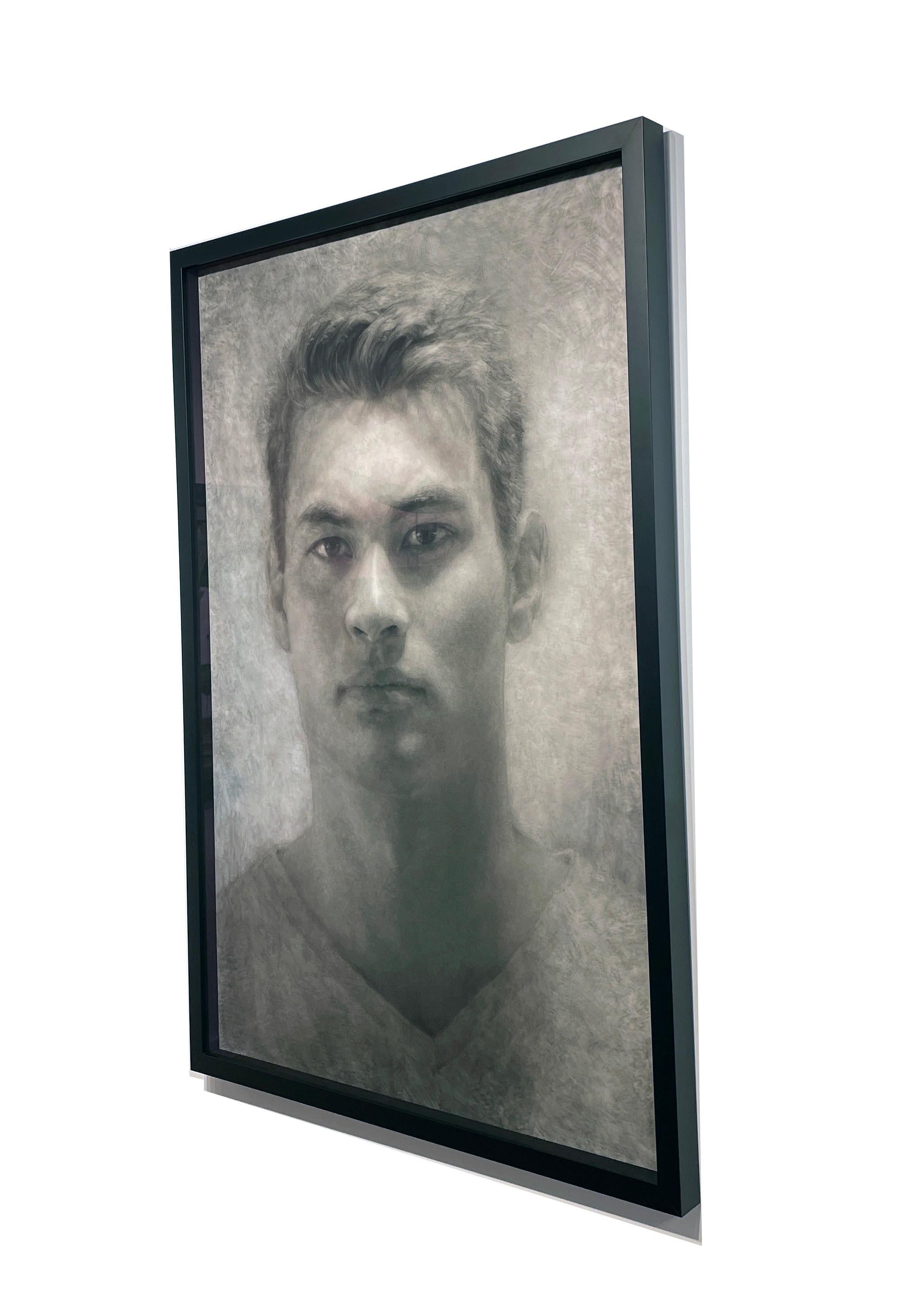 Portrait of Matt Latham - Large Scale Portrait, Original Charcoal on Mylar For Sale 1