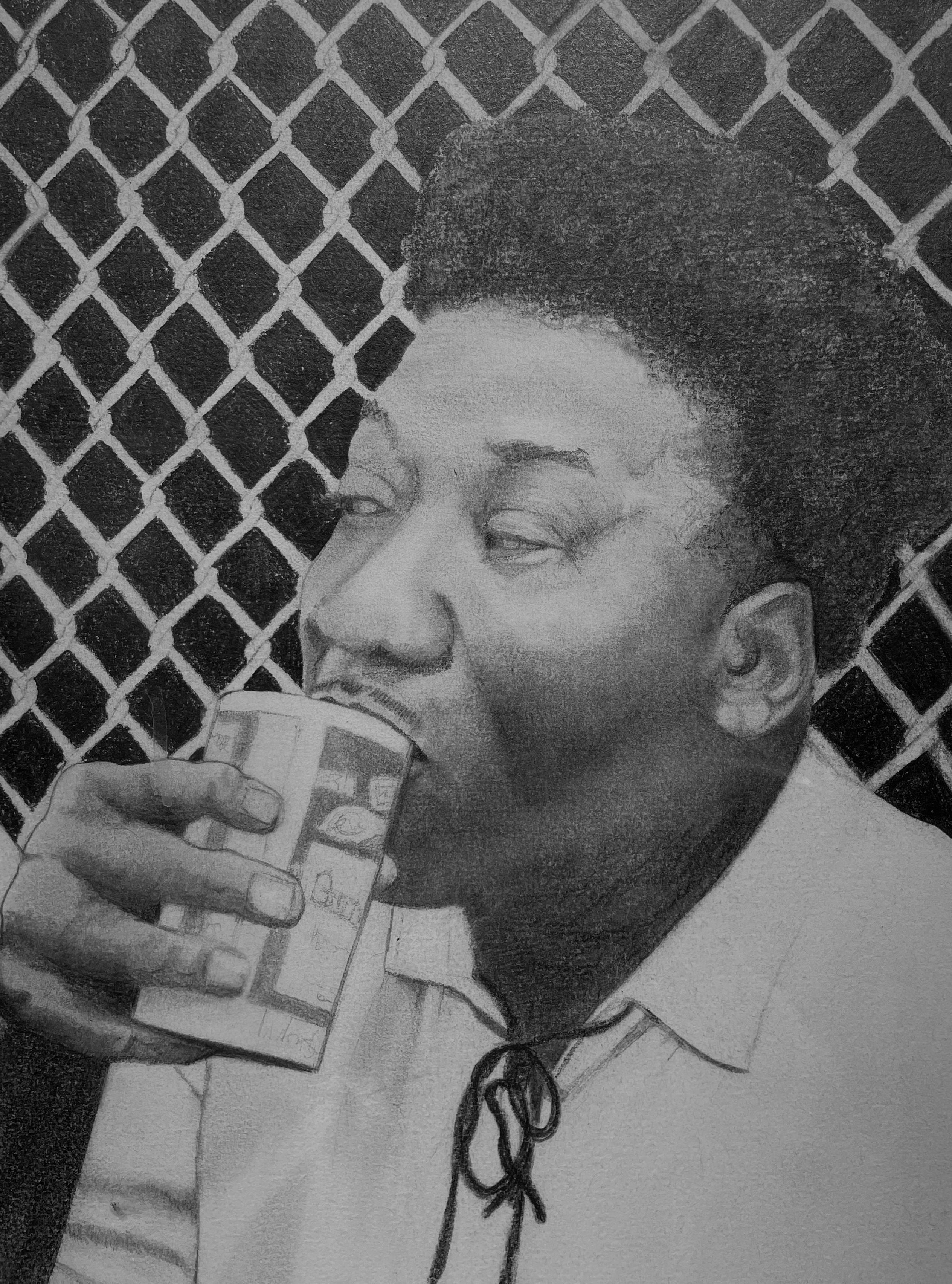 Howlin' Wolf and Muddy Waters - Chicago Blues Greats, Graphite on Paper, Framed - Contemporary Painting by Margie Lawrence