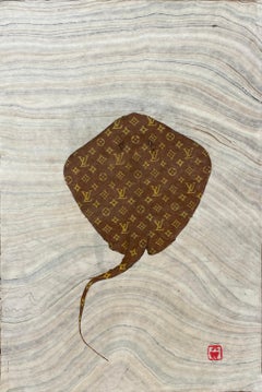 Louis Vuitton Ray - Sumi Ink on Mulberry Paper, Original Artwork, Gyotaku Style